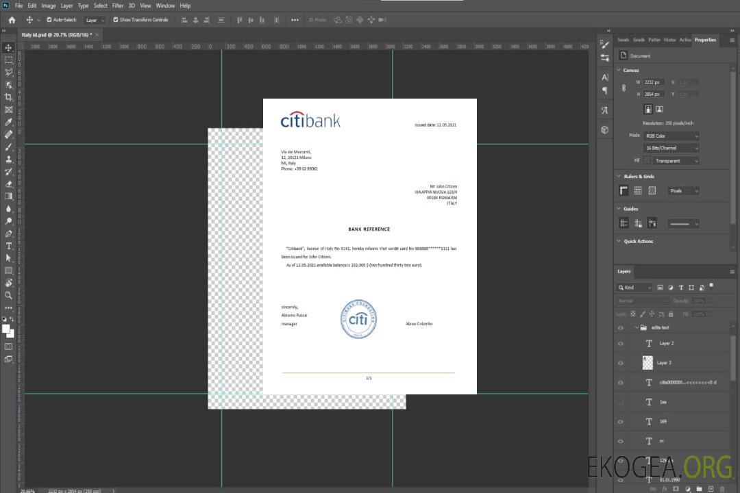 Italie , Citibank , reference template Italie , Citibank , reference template